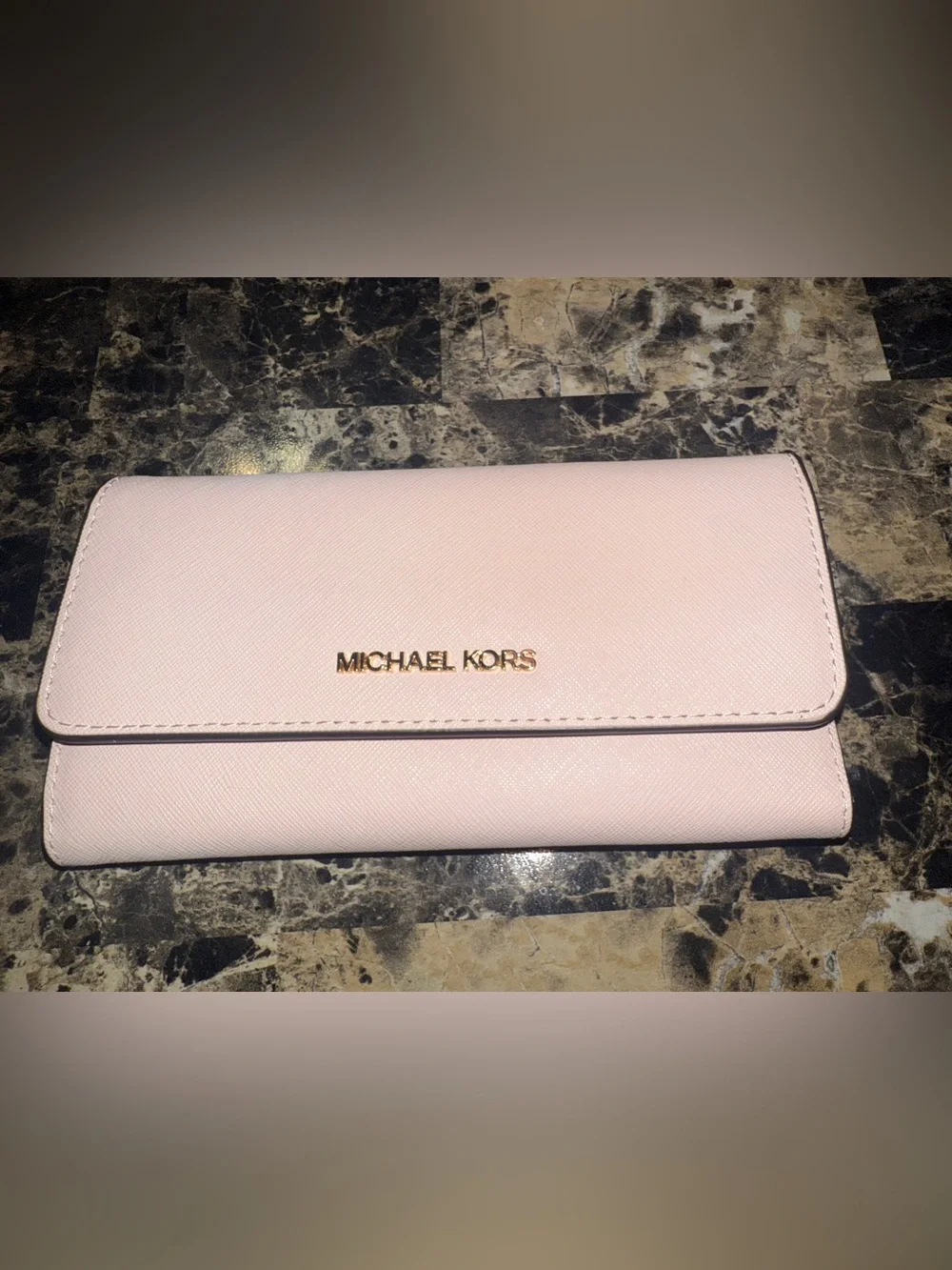 ✨ NWOT Michael Kors Jet Set Travel Large Trifold Leather Wallet Blush Pink ✨